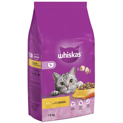 WHISKAS 1+ Chicken Adult Dry Cat Food 1.9kg